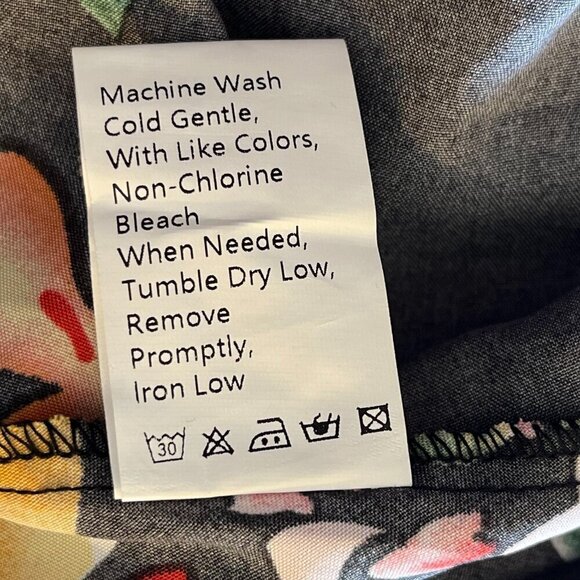 Pretty Garden Woman's Black Summer Floral Midi Smocked Bodycon Dress Sz XL - Picture 9 of 9